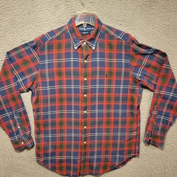 Ralph Lauren Classic Fit Plaid Button Up Longsleeve Shirt Large - Picture 5 of 9